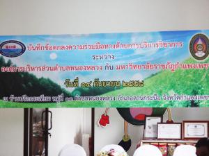 1. บันทึกข้อตกลงความร่วมมือทางด้านการบริการวิชาการ ระหว่าง องค์การบริหารส่วนตำบลหนองหลวง กับ มหาวิทยาลัยราชภัฎกำแพงเพชร วันที่ 14 กันยายน 2558 ณ บ้านปรือกระเทียม หมู่ที่ 13 ตำบลหนองหลวง อำเภอลานกระบือ จังหวัดกำแพงเพชร