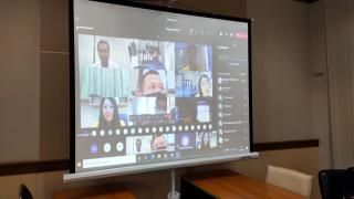 2. ประชุมการตรวจสอบผลการปฏิบัติงานของผู้รับจ้างตามโครงการยกระดับเศรษฐกิจและสังคมรายตำบลแบบบูรณาการ วันที่ 15 มีนาคม 2564 ผ่านระบบออนไลน์ โปรแกรมการประชุมอิเล็กทรอนิกส์ Microsoft Team