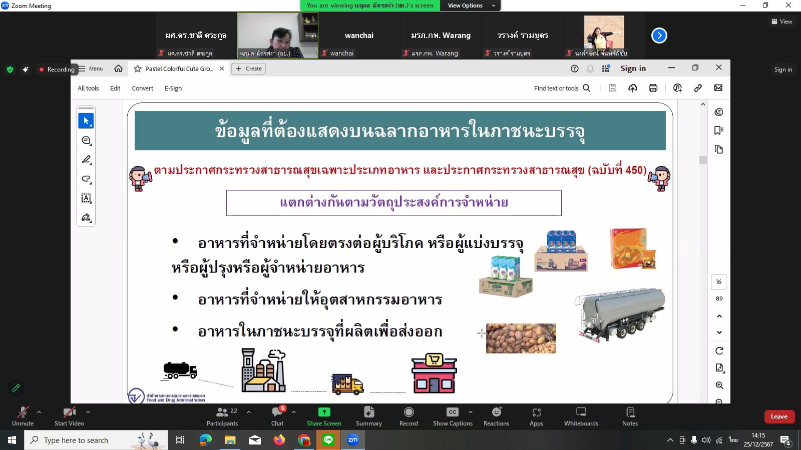 3. อบรมเชิงปฏิบัติการการจัดทำฉลากอาหารที่ถูกต้องตามหลักของสำนักงานคณะกรรมการอาหารและยา (อย.)